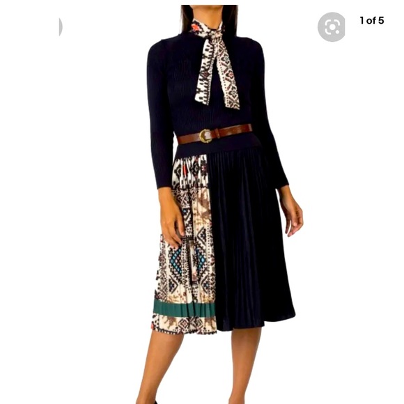 NWT DALIA MACPHEE Pleated Skirt Sweater Dress Size XL - Picture 1 of 5